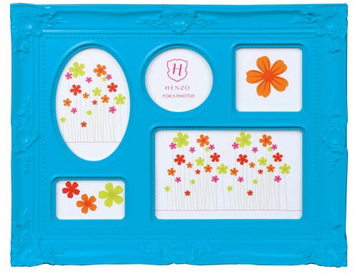 Henzo Colour Barok Bilderrahmen, Plastik, blau, 26.5x33 cm