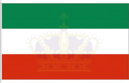 KÖNIGSBANNER Zertifizierte Flagge Fahne Landesflagge Nordrhein-Westfalen. - NW 20 x 30cm - Kleinfahne mit zwei Befestigungsbändern aus deutscher Flaggen-Manufaktur