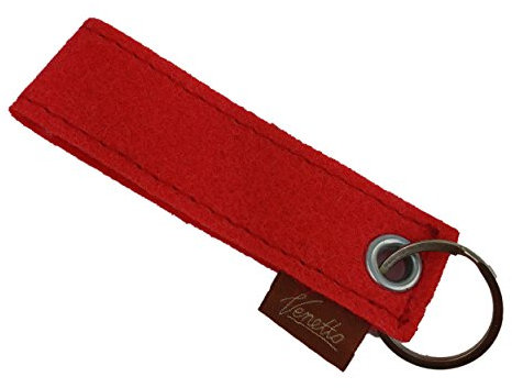 Schlüsselanhänger Schlüsselband Band aus Filz Ring Schlüsselring Anhänger für Schlüssel (Rot)