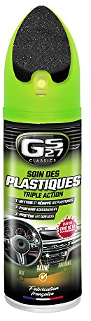 GS27 - Soin des Plastiques Triple Action - Rénovateur Plastiques Voiture - Parfum Fruit de la Passion - Spray 400ml