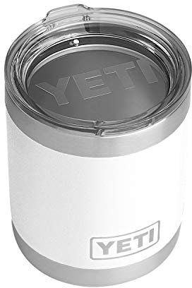 YETI Rambler 10 oz Lowball, Vacuum Insulated, Stainless Steel with Standard Lid, White