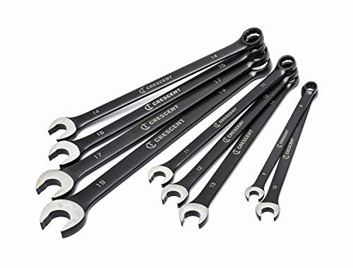 Crescent CCWS9BM X10 Jeu de clés mixtes à motif long, métrique, 9 pièces, noir