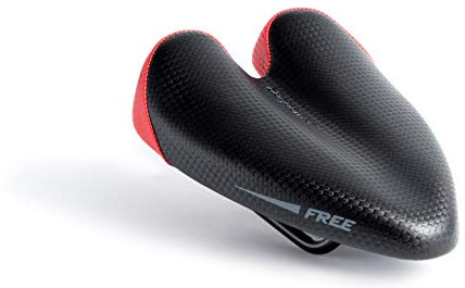 DUOPOWER Fahrradsattel MTB Anti Prostata – Straße Modell Free 2021 Sattel Ergonomisch Kein Tip Geeignet für Berg, Triathlon Ohne Nase Mann Frau Stadt Rot