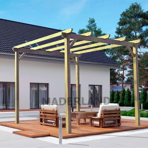 Pergola en bois autoportante - modèle MADRID - 600 x 420 cm