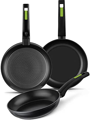 Monix S0427407 Set de Sartenes M481241 18/22/26 cm, Verde, 3 Piezas