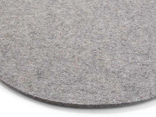 Modulor Filz-Sitzauflage für Stühle, rundes Sitzkissen aus 100% Wollfilz, auch als dekoratives Tischset geeignet, 33 cm im Durchmesser (Hellgrau meliert)