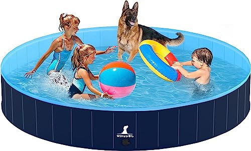 Wimypet Hundepool Schwimmbad für Hunde, Hundeplanschbecken Hundebad, 160 * 30cm Klappbares Haustier-Duschbecken mit Umweltfreundlichem PVC rutschfest