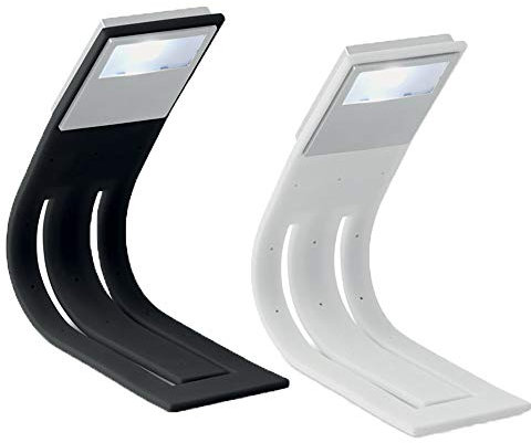 LED Leseleuchte mit flexiblem Arm Buchlampe auch als Lesezeichen verwendbar von notrash2003 (2er Set Schwarz/Weiß)