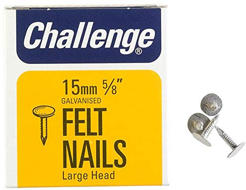 Felt XL Head Clout Nails 15mm (225G), External Length 15mm, Nail Material Steel, Nail Type Clout, Product Range Challenge - Felt Nails, Fasteners & Hardware