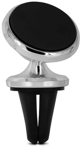 ONEFLOW Handyhalterung Auto Magnetisch für alle CAT Handys | Handyhalter mit Magnet für Auto Lüftung - 360 Grad Kugelgelenk Universal KFZ Halterung Handy, Silber