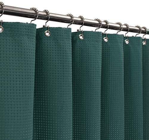 Barossa Design Luxus-Duschvorhang aus Waffelgewebe, 230 g/m², strapazierfähig, blasfrei, wasserabweisend, maschinenwaschbar, Blaugrün, 180,3 x 182,9 cm