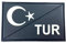 Türkei Türkisch Diagonal TUR Leuchten im Dunkeln Flagge Taktisch Airsoft PVC Klett Emblem Abzeichen Patch (Schwarz)
