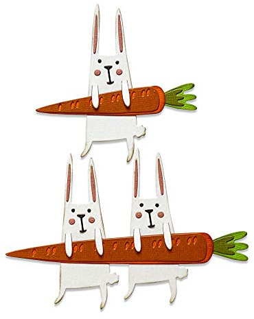 Sizzix Thinlits Stanzschablone 665213 Carrot Bunny von Tim Holtz 11 Stück