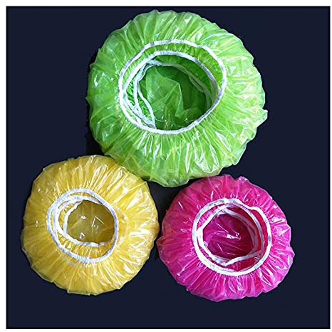 GENERY VariousHK 60 Stück Kunststoff Lebensmittel Abdeckung Wiederverwendbar Schüsseln Tassen Abdeckhauben Frische Schutz Paket elastische Topfdeckel Abdeckungen für Gemüse,Essen,Obst,Picknick,BBQ