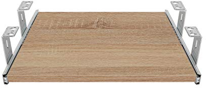 FIX&EASY Tastaturauszug mit Tastaturablage 390X300mm sonoma eiche Dekor, Auszugschienen verzinkt 300mm mit Einrastfunktion, Set Ablage und 27mm Auszug mit Verriegelung für Mini Tastatur Dockingstation