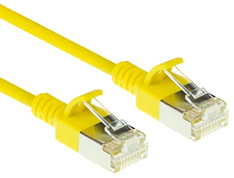 ACT Cavo di rete Cat6a, U/FTP LSZH, cavo LAN sottile da 3,8 mm, flessibile, antigroviglio, con connettore RJ45, per centri dati, 5 metri, colore: giallo - DC7805