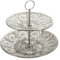 Cepewa Etagere zweistöckig Mandaladesign │ silber H23cm Eisen │ Servierplatte Servieretagere