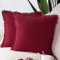 Madizz 2er Set Kissenbezügen aus Wildleder mit Fransenquasten Weiche dekorative Kissenbezüge für Sofa Schlafzimmer Kissenhülle Rot 50x50 cm Quadrat