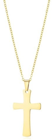 Philip Jones Men's Gold Plated Stainless Steel Cross Necklace