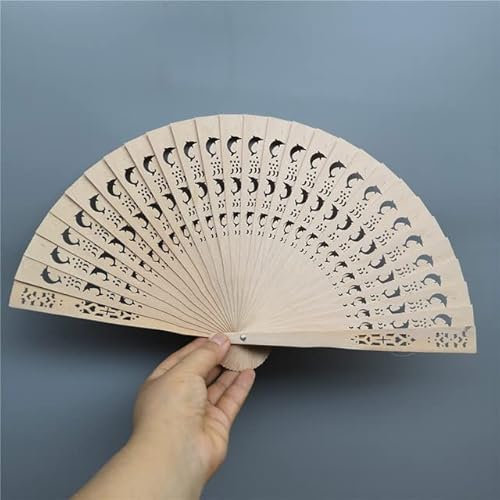 60pc Logo Personalizzato Ventilatore Pieghevole in Legno Tenuto in Mano Ventilatore Pieghevole Profumato in Legno di Sandalo Ventilatori A Mano per La Decorazione di Nozze Regali per Gli Ospiti-Venti