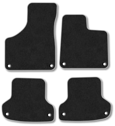 Audi A3 (2003-2012) [Convertible] Carpet Car Mats | Grey Edge Trim Tailored Fit Floor Mats Full Coverage Protection Accessories Easy Clean Anti Slip Made in the UK
