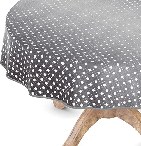 Wachstuchtischdecke Wachstischdecke Tischdecke abwaschbar Gartentischdecke Wachstuch Eckig rund oval Rund 100cm mit Saum Schwarz Weiß