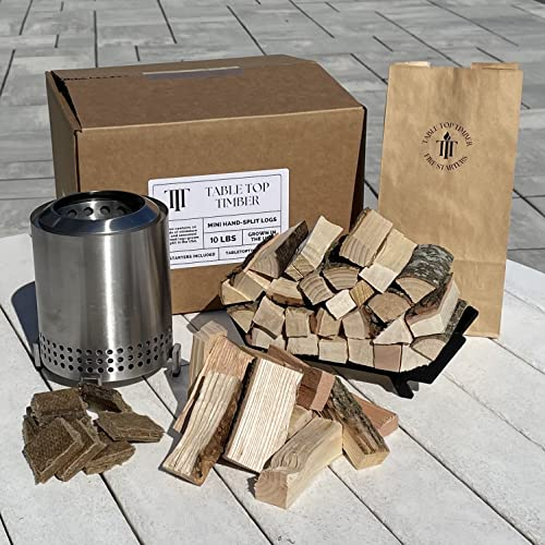 Mini-Feuerholz und Feueranzünder – 5 oder 4,5 kg gealtertes und abgelagertes Brennholz – 8,9 cm oder 14 cm Längen (kompatibel mit Solo Stove Mesa oder Mesa XL Tischfeuerstelle) (2,3 kg von 8,9 cm