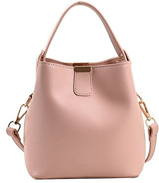 ANNI RIEL Borsa a tracolla a secchiello in pelle per donna borsa Hobo media borsa borsa moda donna maniglia superiore Tote borsa a tracolla, rosa, Medium