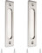 MOROBOR Tiradores rectangulares empotrables de 180 mm, 2 tiradores de acero cepillado de aleación de aluminio con tornillos de montaje para puerta corrediza de granero