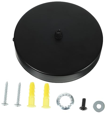Holibanna Abat-Jour Noir Abat-Jour Noir Plafonnier Rond Luminaires Noirs Luminaire Kit D'Auvent Lumières Plaque De Plafond Noir Et Or Suspension Lumières Auvent Couverture