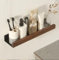 An der Wand montiert Schwimmend Metallregal Ledge,Schwarz Badezimmer Regal Wandhalterung Regal dekorieren mit Massivholz Kanten Platzeinsparung Rostfest Extra stark Schwebende Regale Lagerregal(40CM)