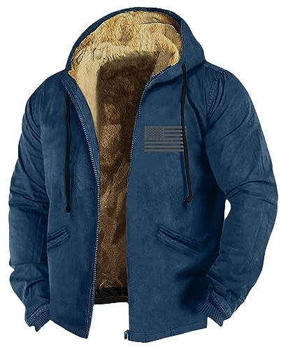 KONG JIMFAN Übergangsjacke Herren Sport Jacke Eng Festival Regenjacke Mens Jackets Fieldjacket Herren Herren Übergangsjacke Poloshirt Herren Slim Fit Half Zip Hoodie Jacken Herren Winter(Navy,3XL)