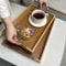 Froppi Set of 2 Bamboo Wooden Trays for Display | Serving | Trinket | Snack | for Breakfast, Coffee Tables Bamboo Tray L38.1 W25.4 H5 and L43.2 W30.5 H5 cm