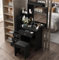 PREMTURE Schminktisch, Kosmetiktisch mit Spiegel und 4 Schubladen, Frisiertisch mit Hocker, Schminktische, Geräuminger Stauraum, Vintage, MDF, 90 x 40 x 135cm,Schwarz
