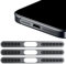 GIOPUEY Mesh Staubdichter Aufkleber für iPhone 15, 3 Stück Integrierter Schutzlautsprecher und Ladeanschluss,Anti Dust - Black
