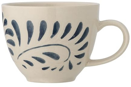 Bloomingville Becher HEIKKI Blau Weiß Keramik 240 ml Tasse Kaffeebecher Teebecher