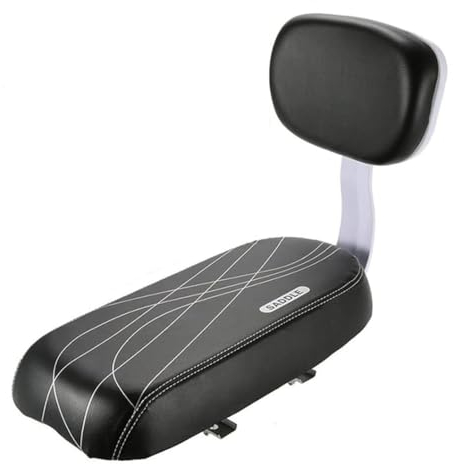 JUVEL Kinderfahrradsitz, Fahrrad Rücksitz Zubehör, Fahrrad Kinder Seat mit Rückenlehne,Weicher Thick Sponge Backrest Komfortabel,Sicherheit Fahrrad-Zubehör für/Kinder/Erwachsene (Sitz + Rückenlehne)