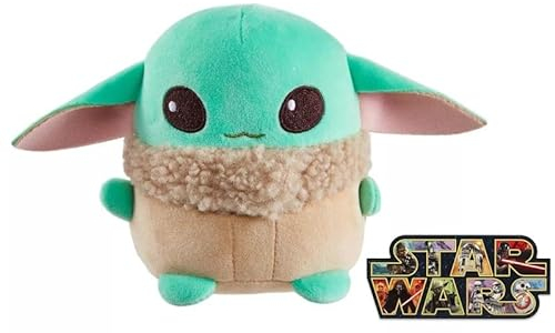 STAR WARS Cuutopia Plüsch 12,7 cm Spielzeug, abgerundetes weiches Kissen Puppe inspiriert mit Bonus Aufkleber (Grogu das Kind Baby Yoda)