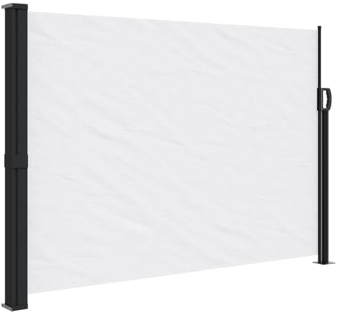 vidaXL Seitenmarkise, Sichtschutz Ausziehbar, Windschutz Sonnenschutz für Garten Balkon Terrasse, Seitenrollo Seitenwandmarkise, Weiß 140x500cm