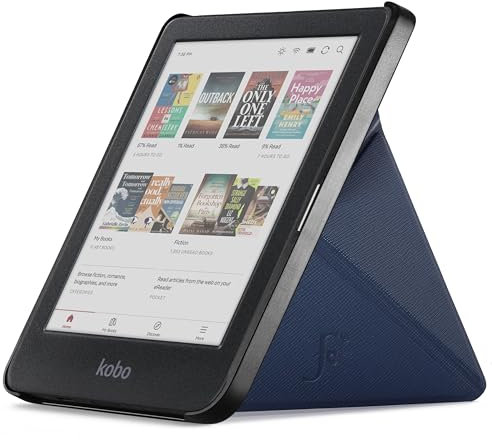 Forefront Cases Hülle für Kobo Clara Colour/Color und Kobo Clara BW (Modell: 2024) - Schutz-Hülle und Ständer - Auto Schlaf Wach Funktion, Dünn und Leicht (Origami Design) Tasche - Marineblau