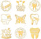 OLYCRAFT 9 Stück 4x4 cm Goldene Metallaufkleber Zähne Metallaufkleber Selbstklebende Zahnfee-Aufkleber Tägliches Thema Goldene Epoxidaufkleber Für DIY-Sammelalben Epoxidharz Telefondekoration