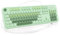 Ussixchare Wired Typewriter Keyboard Full Size Green Keyboard Retro Computer Keyboard with Round Keycaps for Windows Laptop(Green)