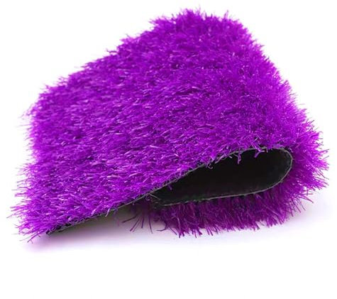 Synthetischer Kunstrasen, hochdichter, realistischer Kunstrasen mit Entwässerungslöchern, Kunstrasenmatte für Spielplätze und Landschaften, Garten-Kunstrasen-Hochzeitsteppich (Farbe: Lila,