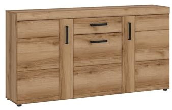möbelando Kommode >Cortina< in Grandson Eiche Dekor - 156,8x86x40,9 (BxHxT)