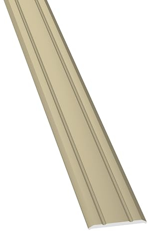 D-TACK Übergangsprofil Alu selbstklebend | Breite 24,8 mm | Länge 2,7 m | Champagner | Flache Übergangsschiene | Übergangsleiste aus eloxiertem Aluminium | Abdeckleiste in Handwerker-Qualität