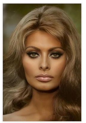 WGRWA Poster auf Leinwand, Motiv: Schauspielerin Sophia Loren, Schlafzimmer-Dekor, Sportlandschaft, Büro, Raumdekoration, Geschenk, ungerahmt, 60 x 90 cm