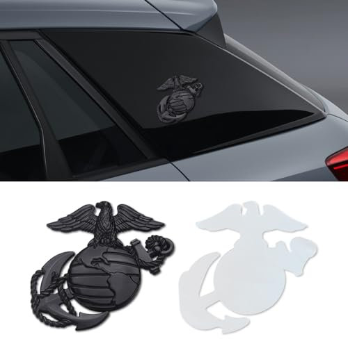 deemars US Marine Corps Auto-Emblem, Marine Corps Aufkleber, 3D USMC Military Hawk Globe Anchor Auto Abzeichen Aufkleber, Autozubehör Auto Exterieur Embleme Abzeichen Universal für LKW (Black)