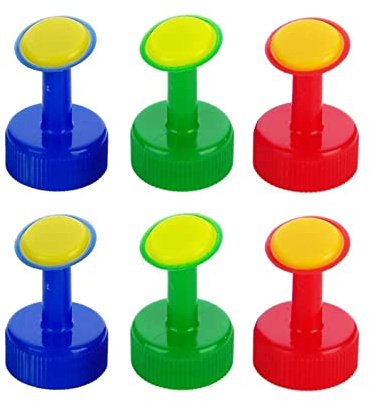6Pcs Bottle Top Waterers Plant Waterers for Watering Can for 30mm Drinking Bottles Seed Seedling Garden Irrigation (Red Green Blue)