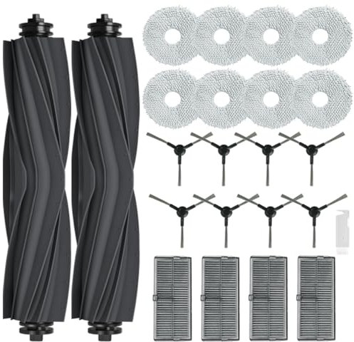 SpeHiate Ersatzteile Zubehör für Dreame L10s Pro Ultra Heat/ L10s Ultra Gen 2/ L40 Ultra AE/ X30 Ultra/Mova E30 Ultra, 2 Hauptbürste, 8 Wischtücher, 4 HEPA Filter, 8 Seitenbürsten