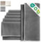 MIQIO® Design Baumwollservietten I 6er Set I 45x45 cm I Stoff-Servietten mit edler Ziernaht I 100% Bio-Baumwolle I GOTS, BCI und Ökotex Zertifiziert I Dunkelgrau